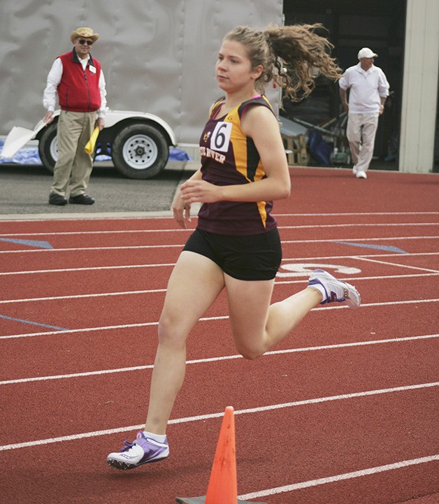 White River's Brenna Liebel runs the 800 meter taking third in 2:22.27 for White River.
