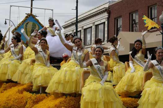 The 2011 Daffodil Court waves to the crowd during Sumner portion of the parade.