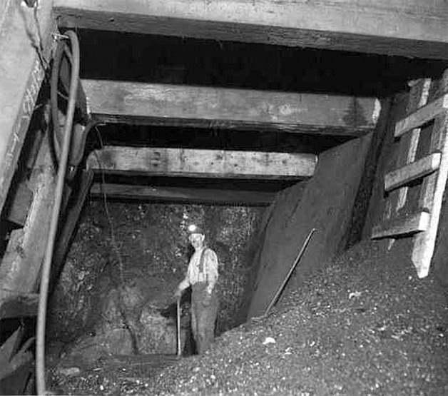 This 1944 photo is from the Wilkeson Products Company coal mine. The mine was supported with government funding