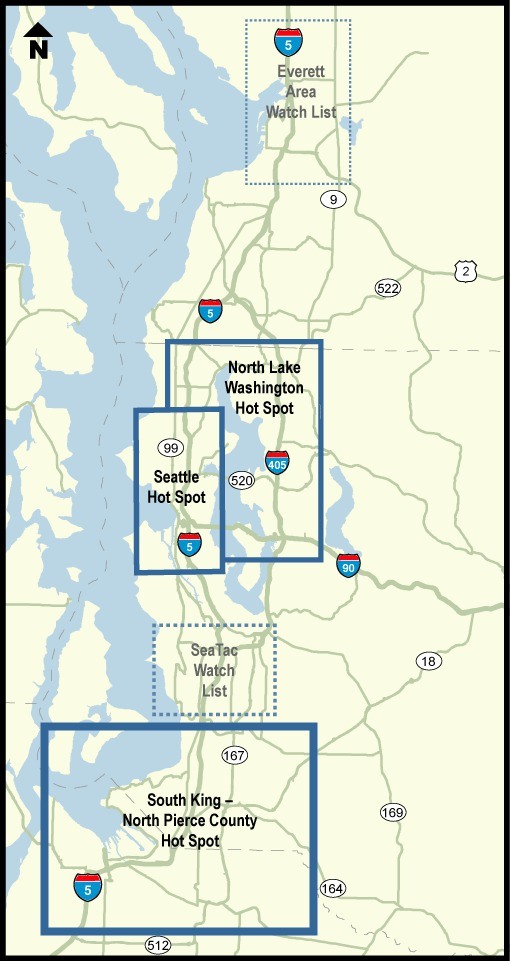 WSDOT construction 'hot spots' and watch lists