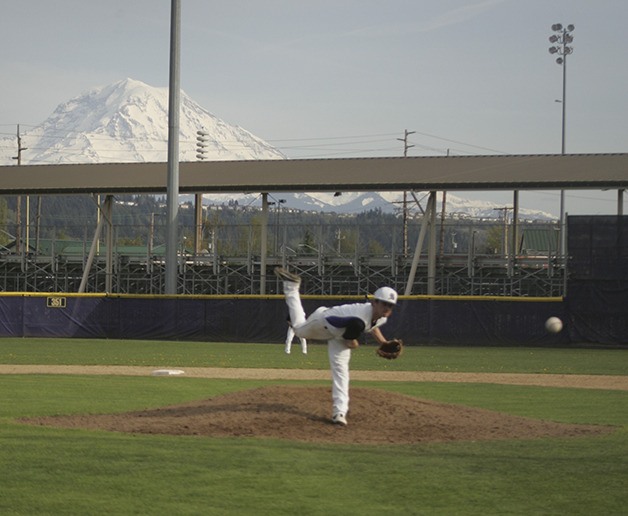 Sumner's Christian Parsons pitches during the Spartans 11-1 win over Fife Thursday.