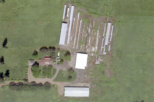 An aerial view of the Reed Property