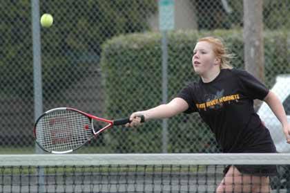 White River's Courtney Hall was a single's winner in play against Sumner Thursday.