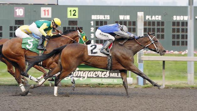 Guinevere's Finale and jockey Rocco Bowen surge to victory in the $21