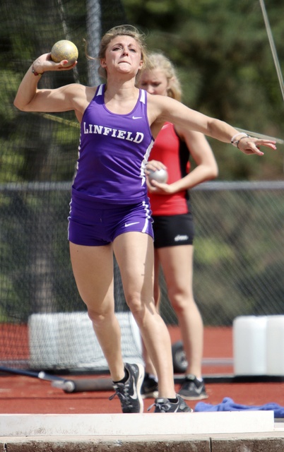 Olivia Bannerot took top honors in the pentathlon during the Northwest conference championship and is now headed to the national meet in Iowa. Photo courtesy of Linfield Athletics.