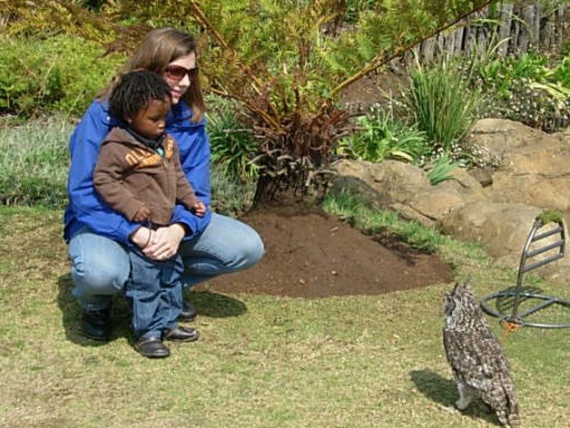 Betsy Meyer and her son Joshua in South Africa.