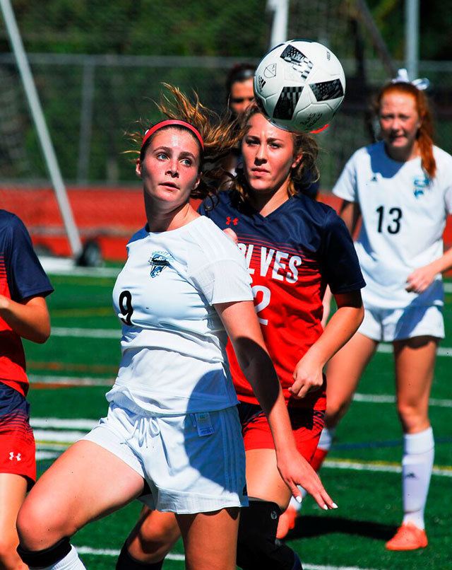 Sumner star Kaylee Coatney looks to control the ball during an early-season victory over Black Hills. She scored twice during the 3-0 win. Photo by Jim Grob.