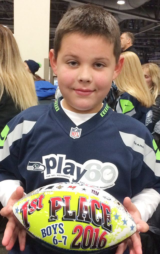 Quin Nearhood was the top competitor at both the local and sectional level, then finished No. 1 in his age group at the Team Championship round, hosted by the Seattle Seahawks. Submitted photo.