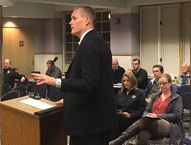 Pierce County Prosecutor Mark Lindquist spoke in Sumner about Pierce County&rsquo;s High Priority Offender program and elder abuse in the county. Submitted photo.