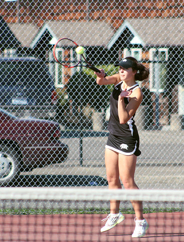 Panther Kristen Cunningham was a four-year tennis player who graduated last year. This year, coach Damon DeLapp says to keep an eye on top singles player Kadie Demich. Photo by Ray Still.
