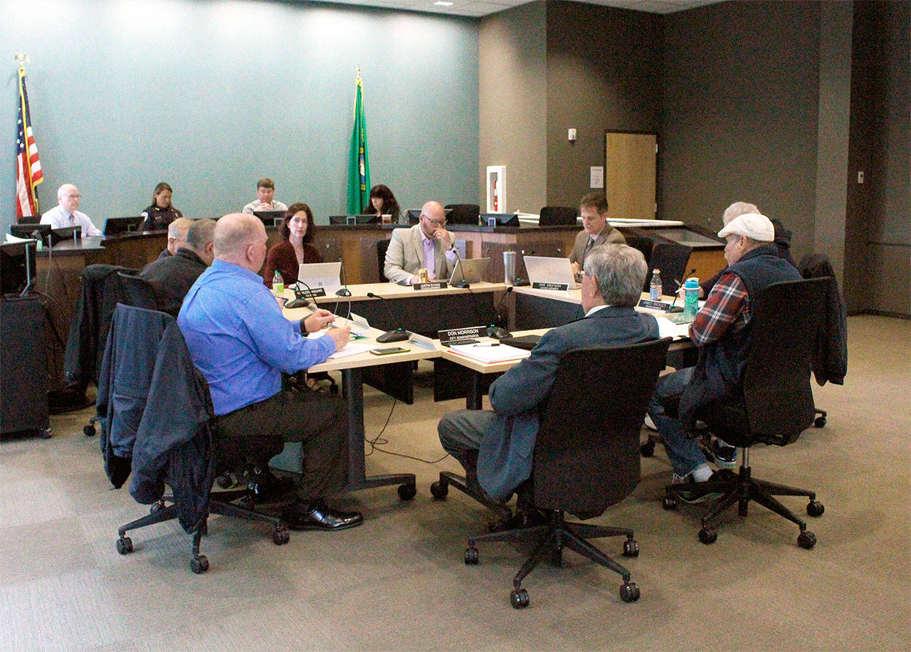 The Bonney lake City Council is split on whether to increase water and sewer rates by 9 percent, as recommended by FCS Group, or 5 percent, as recommended by Councilman Tom Watson, who has questioned FCS Group’s recent study of the city’s utility rates. Photo by Bailey Jo Josie