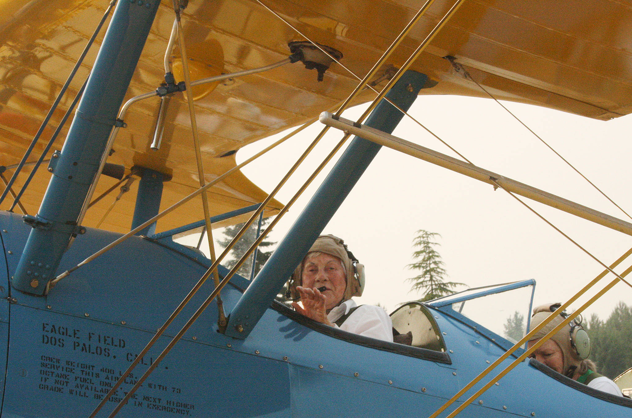 Betty Dybbro, a World War II fly girl, recently celebrated her 95th birthday by flying a Piper Cub and a Stearman, planes that originated around the time of the war. The Cub is a monoplane, while the Stearman is a popular air show biplane. Photos by Kevin Hanson