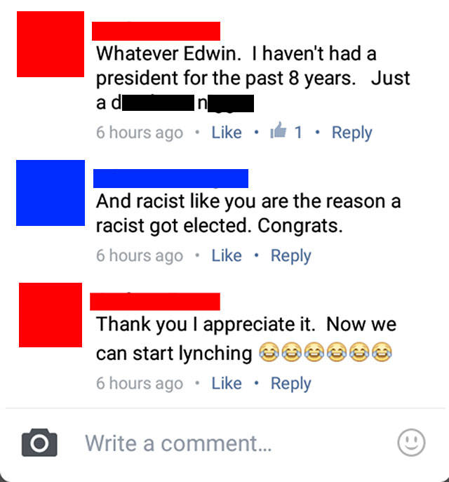 A Mountain View Fire and Rescue volunteer firefighter was accused last week of using racial slurs and encouraging violence on social media shortly after the 2016 presidential election. Submitted image