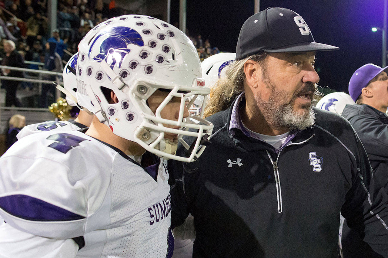 Longtime coach Keith Ross looks to guide his Sumner Spartans, once again, to the upper reaches of the state Class 4A polls. Many pieces remain from last year’s team that advanced to the state’s final four. File photo