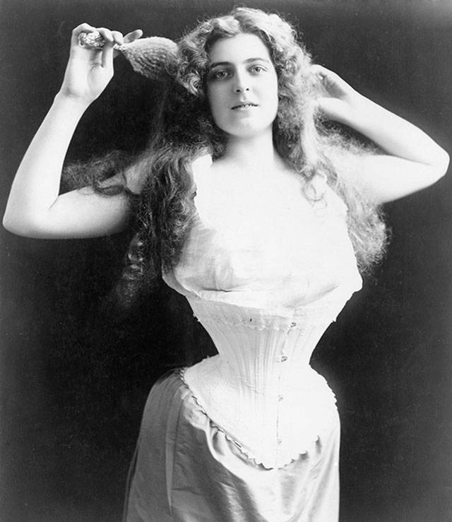 Corsets and bustles were used to give the woman silhouette an exaggerated hourglass shape during the late 1800s. Courtesy image