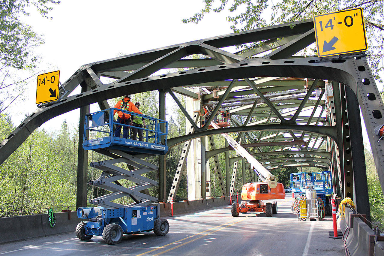The White River bridge is planned to be painted, starting spring of 2018. The last time the bridge was worked on was April 2016, when it was closed to replace a beam that was hit and made the bridge structurally unsound. File photo by Ray Still