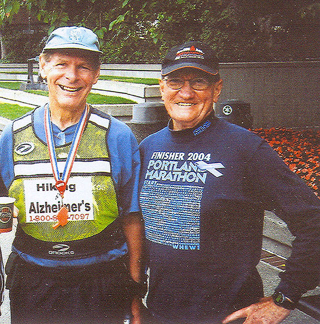 The Pacing Parson Don Stevenson with Jack Meteyer, who Stevenson is dedicating his most recent charity walk to Meteyer. Submitted photo