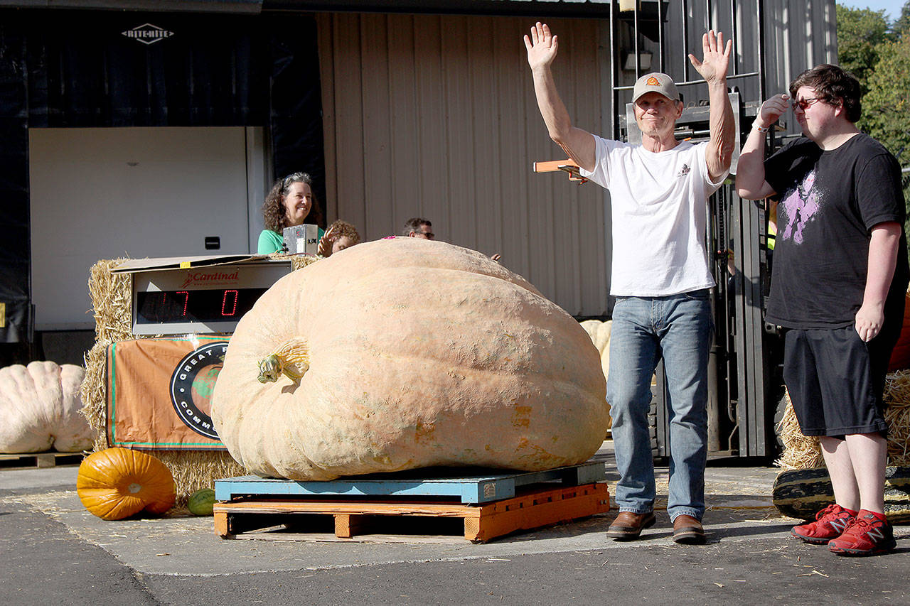 This year’s Great Pumpkin Weigh-Off winner was Sumner resident Joel Holland, who has won the competition for the last three years in a row. His pumpkin weighed 1,790 pounds, setting a new record for the competition.