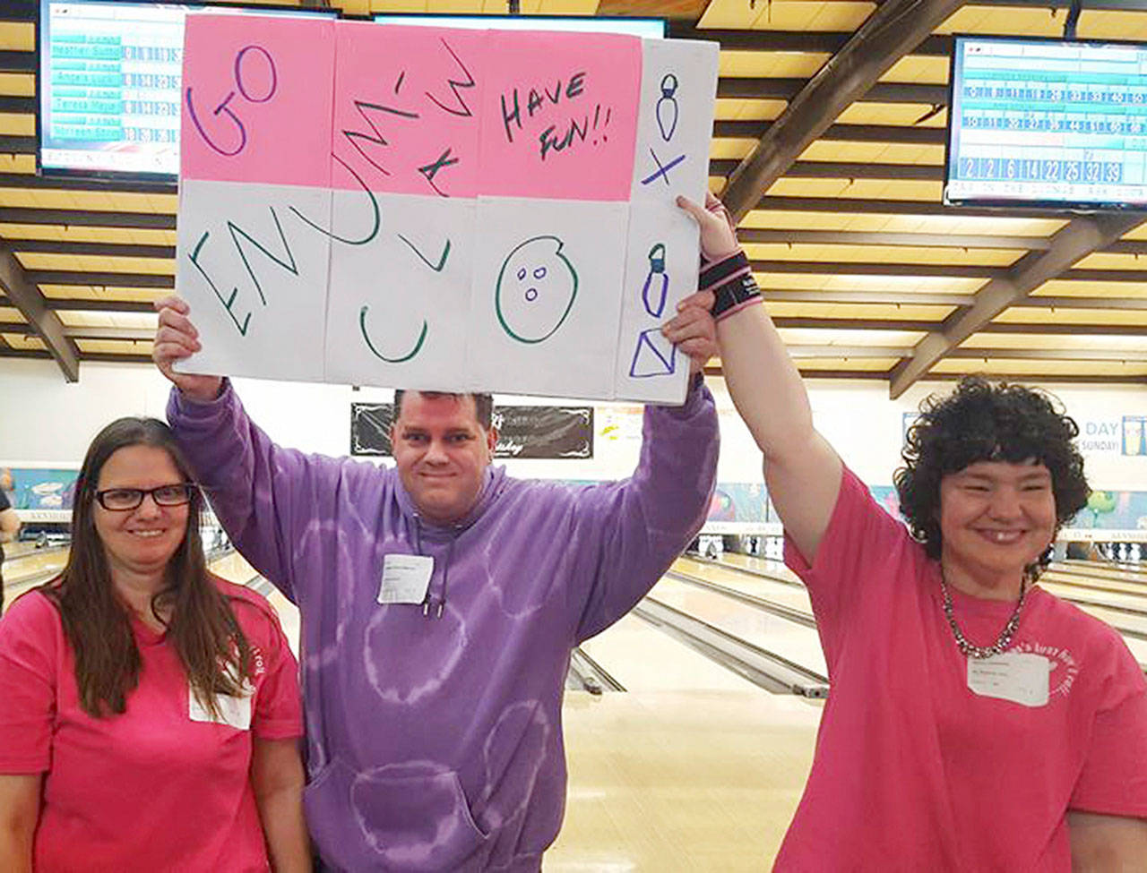 Local Special Olympics bowlers were, from left, Katie Baune, Josh Warren and Stacie Johnson. Submitted photo