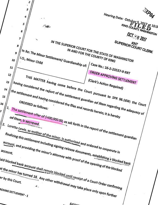 The city of Enumclaw settled with the victim of child rape for $400,000 last October.