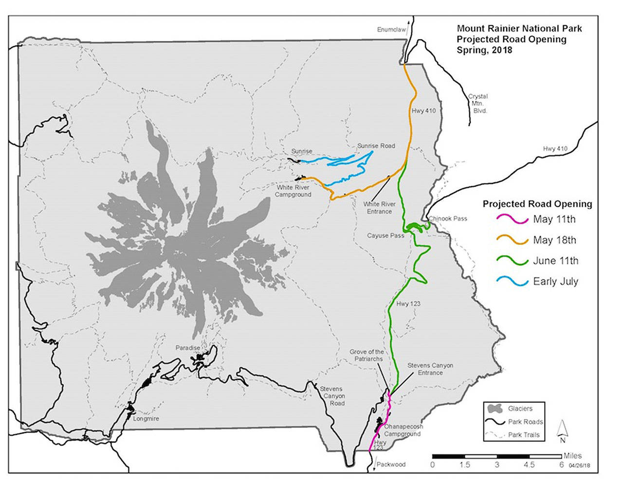Mount Rainier announces projected road opening dates | Mount Rainier National Park