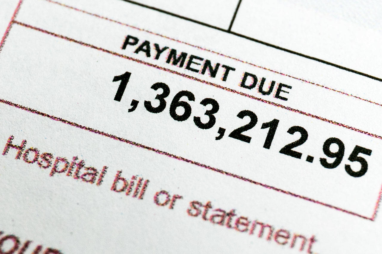 Titus Wills bill from The Everett Clinic for $1.36 million and change. (Kevin Clark / The Herald)