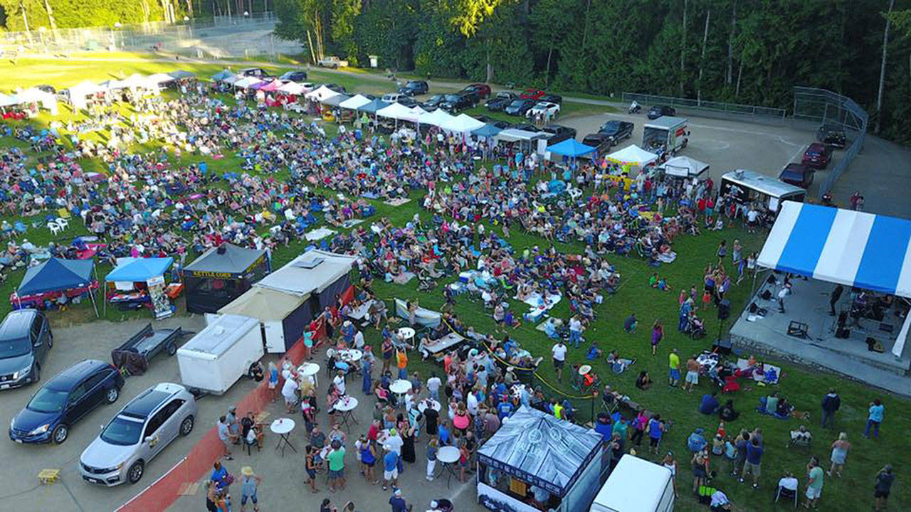 The Salute to Armed Forces night of the Tunes@Tapps concert series never fails to draw a crowd. Last year, organizers used a drone to snap an overhead picture. Submitted photo