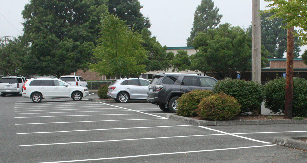 School assessments were debated as members of the Enumclaw City Council talked about stormwater fees. In the end, the Enumclaw School District will pay the same as everyone else for its impervious surfaces, like this Kibler Elementary parking lot.