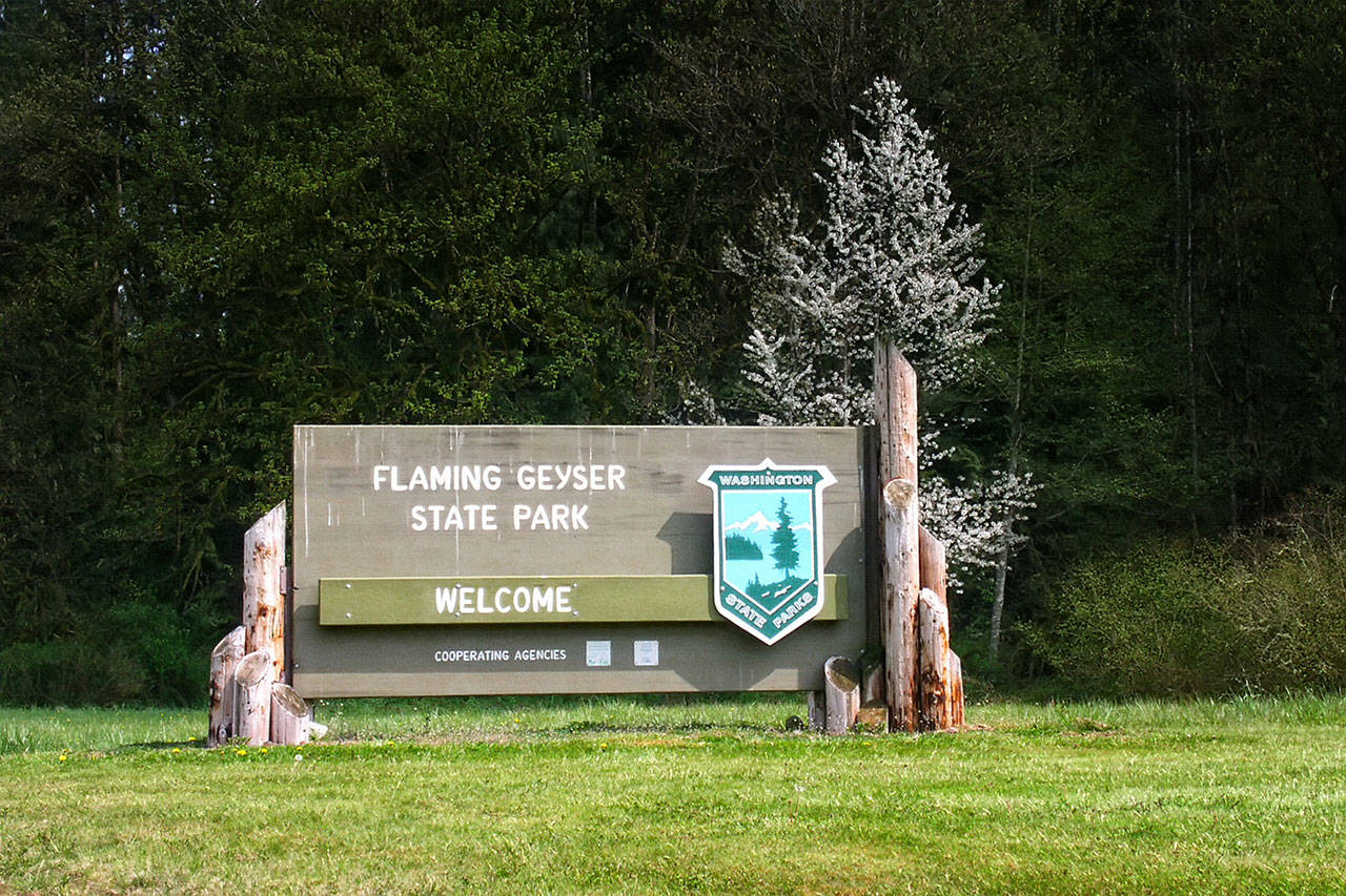 Flaming Geyser State Park is only one of many parks people can visit for free on Sept. 22. Photo by Steven Pavlov/Wikipedia Commons