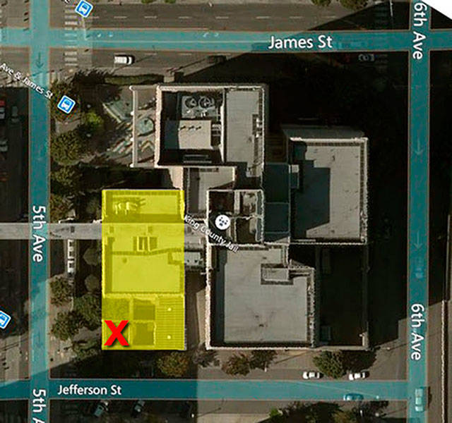 A new 27 hour, seven-days-a-week shelter will be finished on the corner of Kent’s 5th Avenue and Jefferson Street by the end of the calendar year. Contributed image courtesy King County