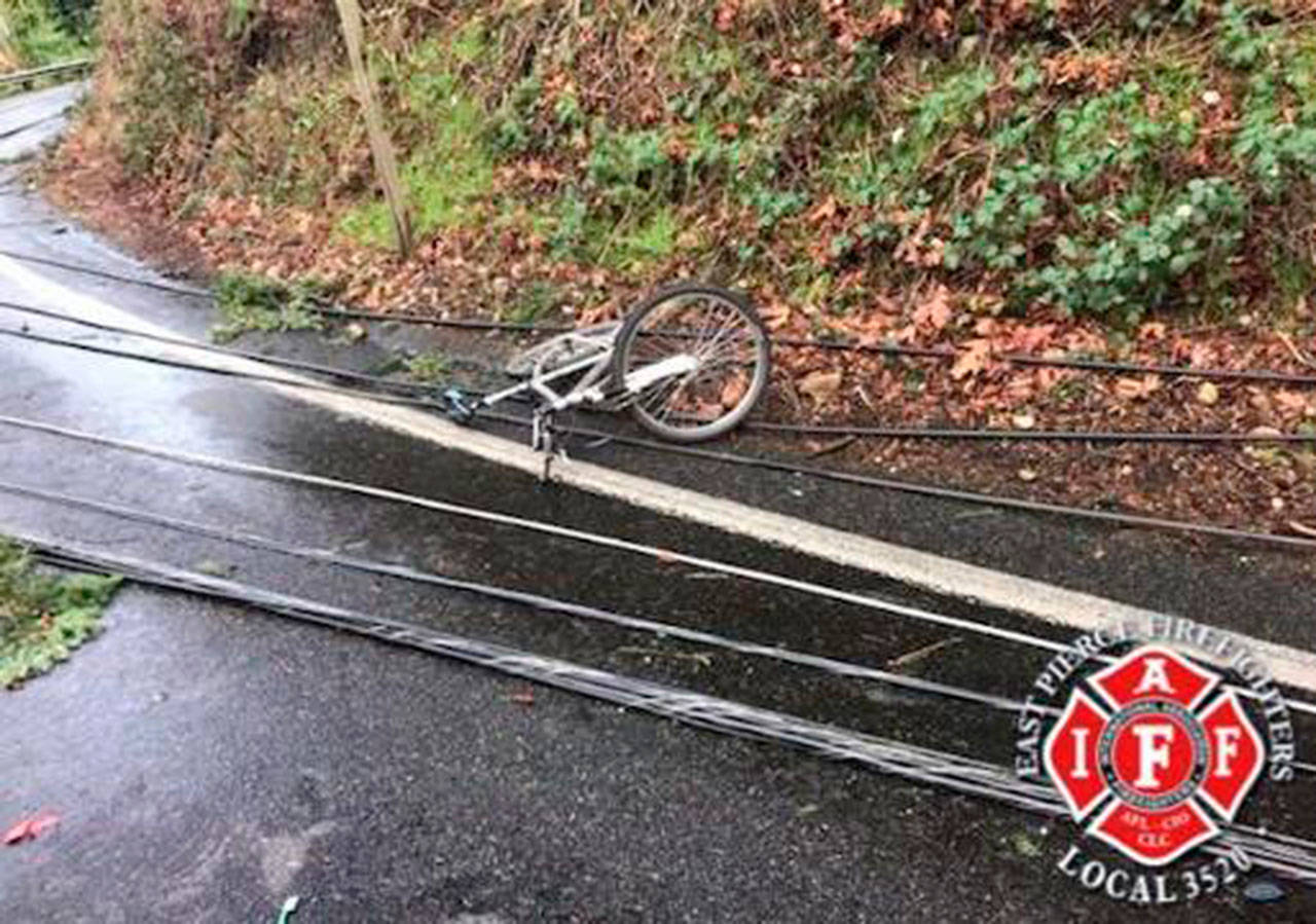 Remember, don’t touch any downed power lines. Image courtesy East Pierce Fire and Rescue
