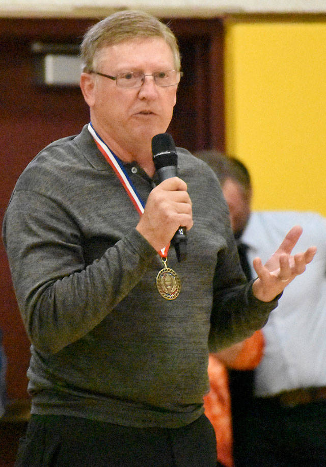 Bill Hawk was inducted Friday night into the EHS Athletic Hall of Fame. Photo by Kevin Hanson