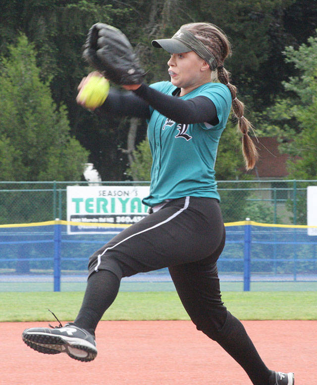 Bonney Lakes Brooke Nelson delivers during last years Class 3A state tournament. The future University of Washington Husky is back for a senior season with the Panthers. File photo by Kevin Hanson