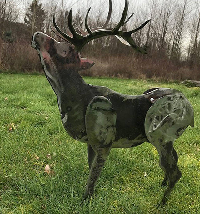The Foothills Trail will soon be adorned with a herd on nine life-sized elf made from stainless steel. Photo Courtesy the Enumclaw Garden Club
