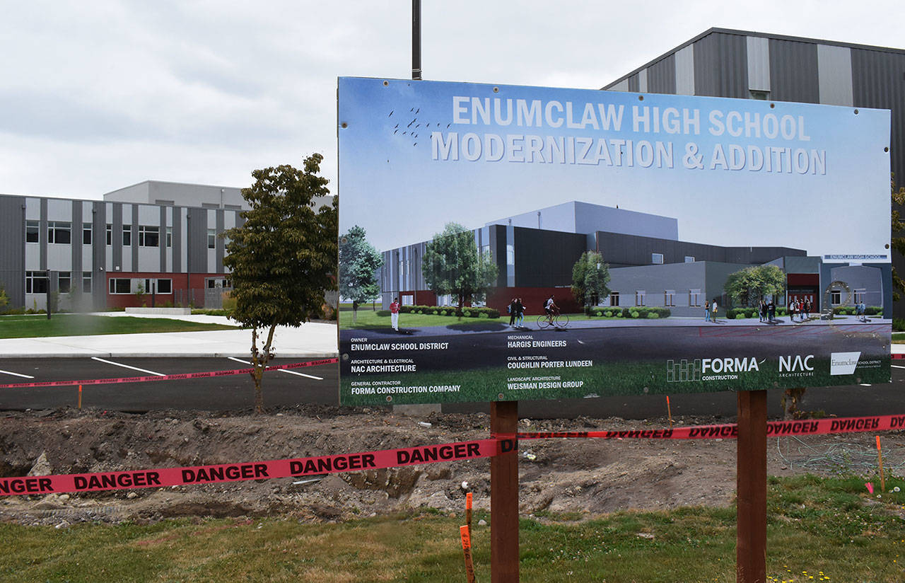 Enumclaw High students and staff have lived through a long construction and remodel process. On the evening of Aug. 28 the district will celebrate completion of the final pieces of the project. Photo by Kevin Hanson