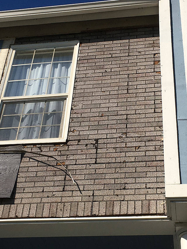 Sometime in the 1970s, it appears the Danish Hall’s siding consisted of a faux brick pattern. Contributed photo