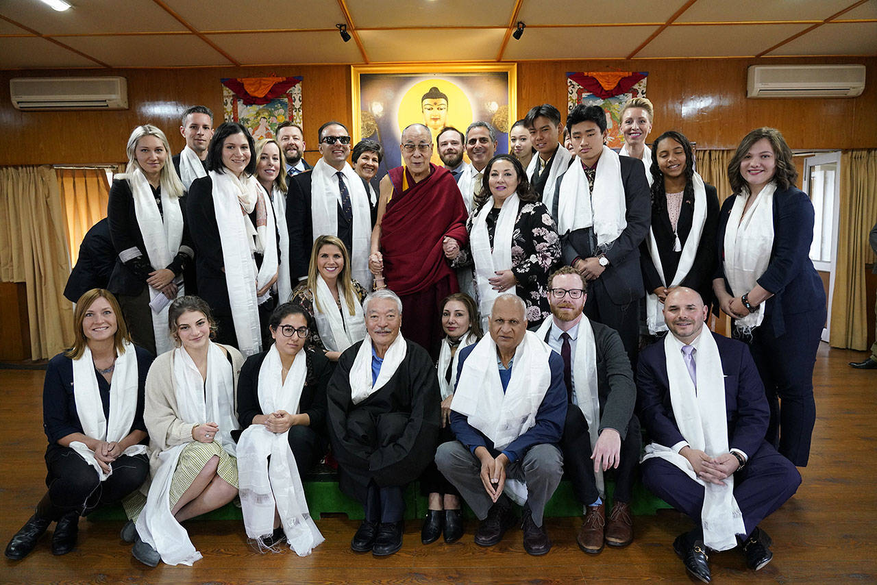 Natalie Gomez (pictured at the far right, standing) is a Buckley resident and White River High School Student who was lucky enough to meet with the Dalai Lama early November. Photo courtesy the Association of Washington Generals