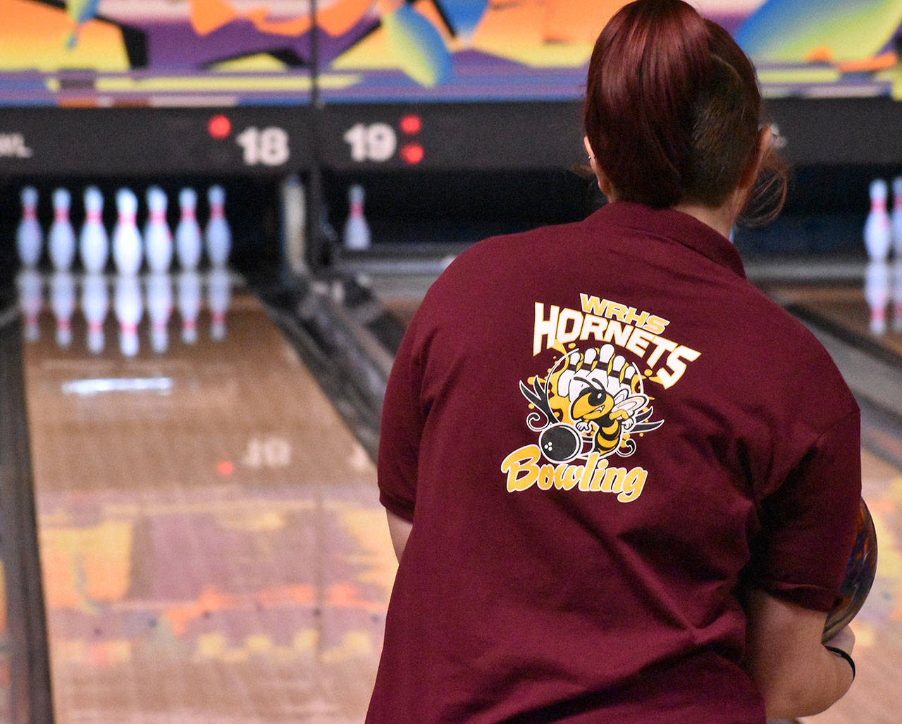 Jojo LaTurner, White River’s top bowler, competes during last week’s action at Daffodil Bowl in Puyallup. Photo by Kevin Hanson