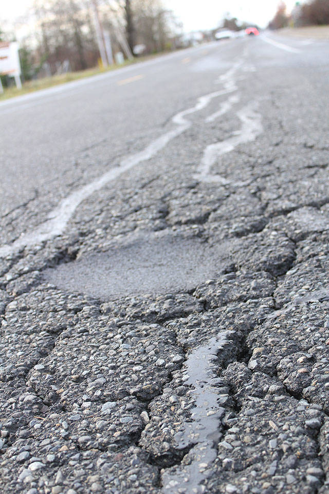 Enumclaw will receive $134,000 to overlay the crumbling Warner Avenue, but city officials have said the road needs more drastic work. Photo by Ray Miller-Still