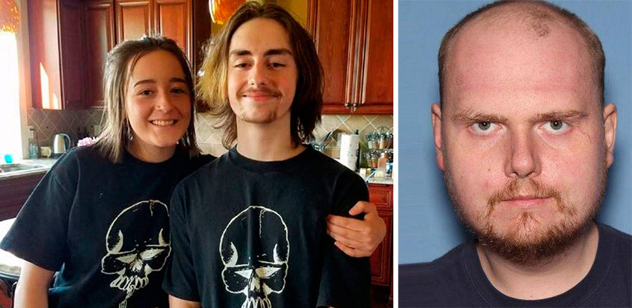 On the left is Aleecia McAskill and Austin Grote, who were found drowned after they were reported missing Feb. 1. On the right is Joel Wellman, a Rainier School resident who was reported missing since Jan. 31, but hasn’t been found. Contributed photos