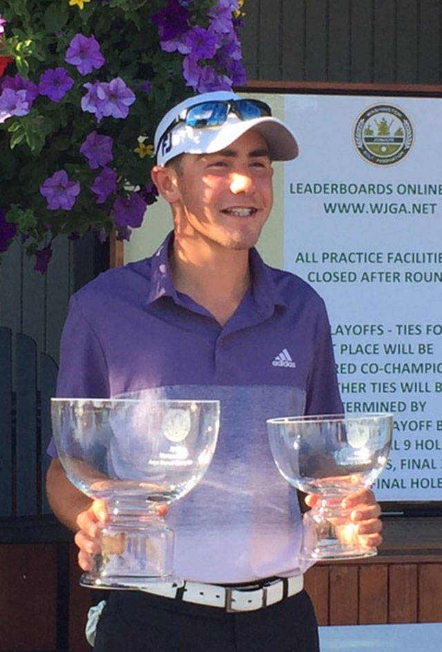 Buckley’s Zach Miller took top honors during the Western Open, a tournament sponsored by the Washington Junior Golf Association. Photo courtesy the Miller family