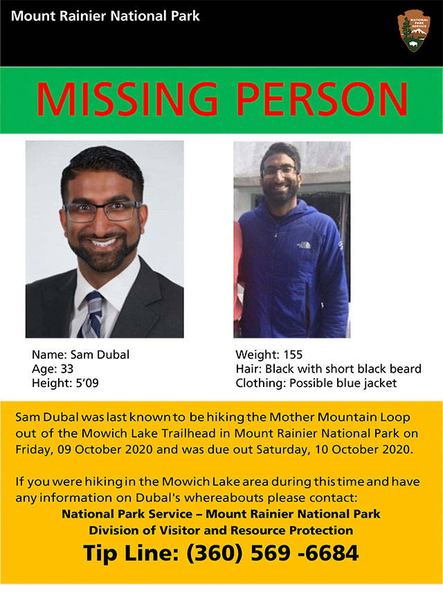 Sam Dubal was reported missing Oct. 12.
