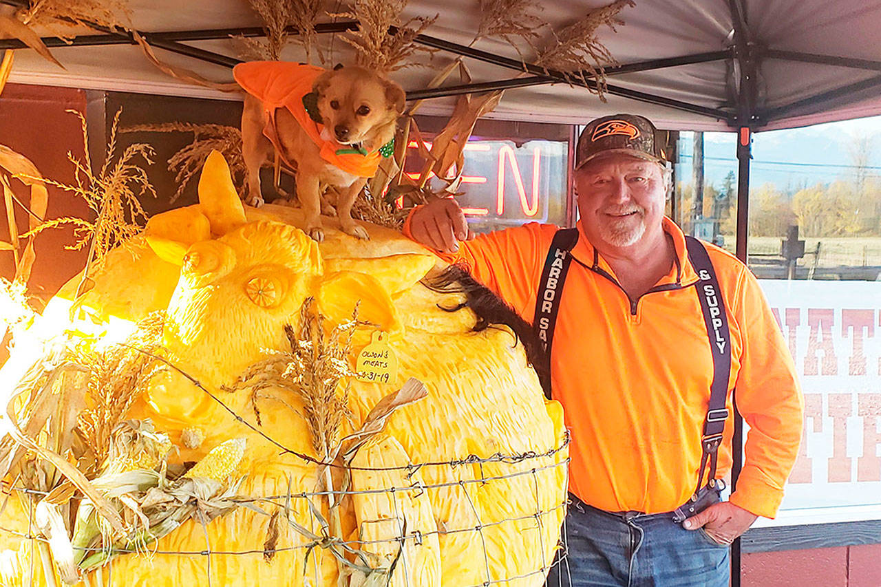 Enumclaw pumpkin carving master David Hauge will be one of the judges for the upcoming Halloween pumpkin carving contest (no pressure). Pictured is the pumpkin he carved in 2019. Photo by Ray Miller-Still