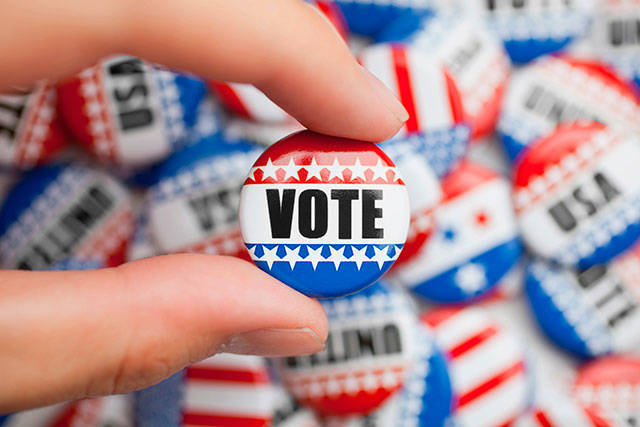 Vote pin for american election