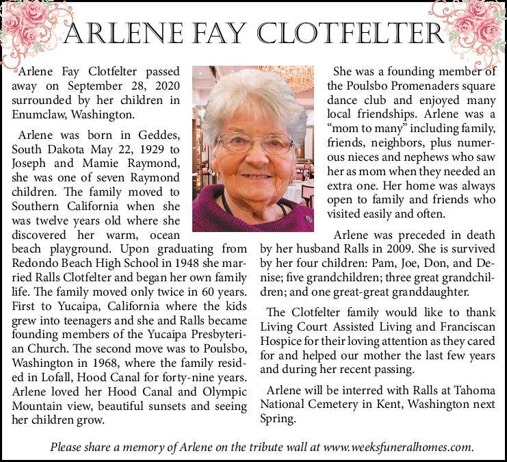 Arlene Fay Clotfelter | Obituary