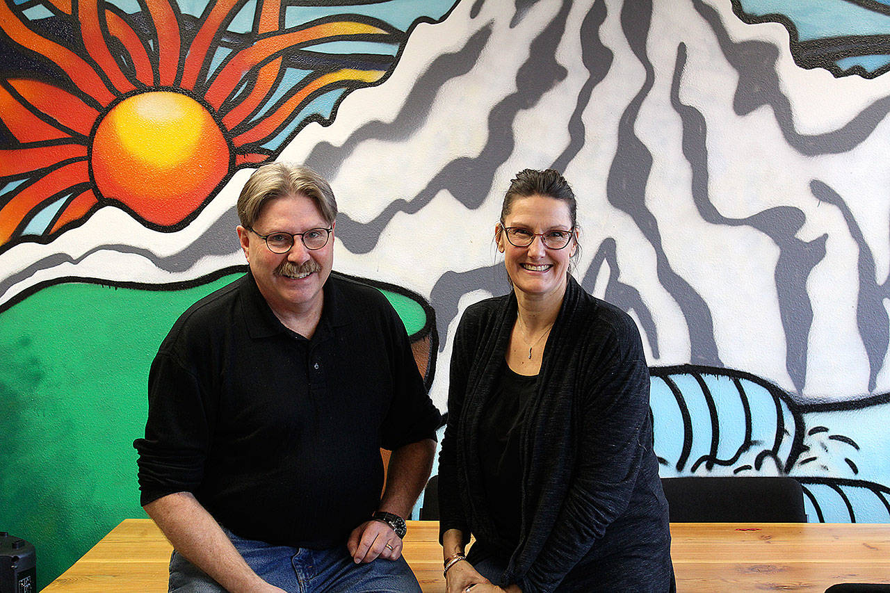 Enumclaw Chamber of Commerce CEO Troy Couch will be handing the reins to Shannon Solveg, right, come Dec. 31. Photo by Ray Miller-Still
Enumclaw Chamber of Commerce CEO Troy Couch will be handing the reins to Shannon Solveg, right, come Dec. 31. Photo by Ray Miller-Still