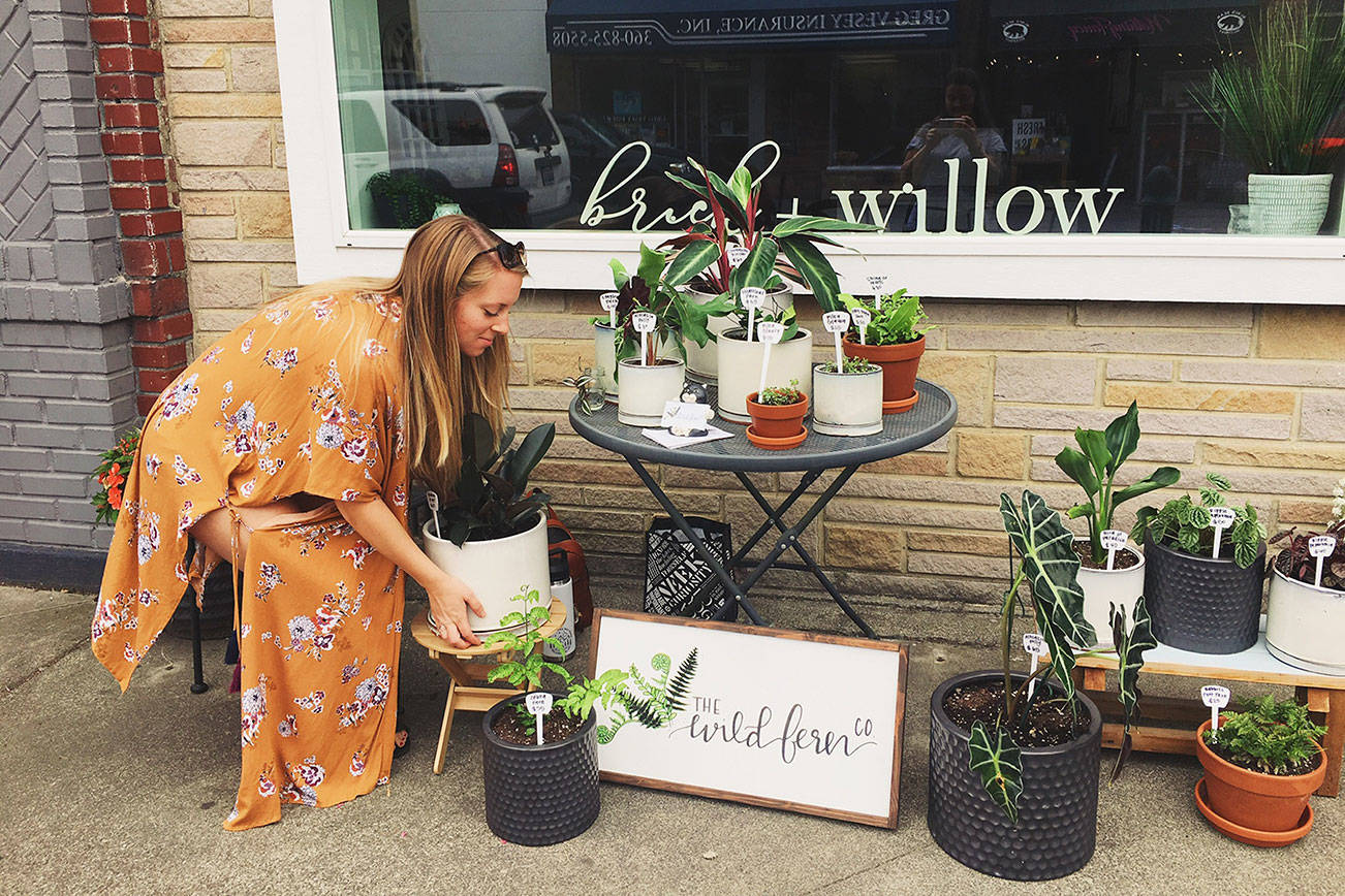 Johanna Kraemer setting up her pop up plant shop, The Wild Fern Co., on Cole Street pre-pandemic. Courtesy photo