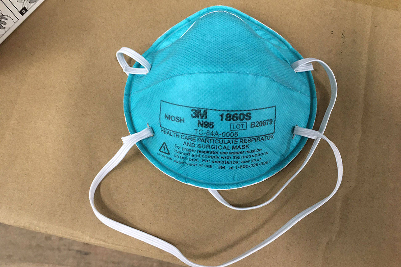 An example of a fake N95 mask, which according to experts looks, feels, and breathes like a real mask would. Courtesy photo