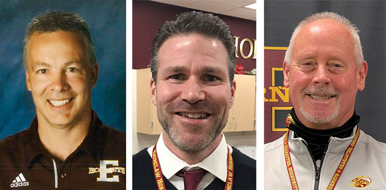 Enumclaw High Principle Phil Engebretsen, Assistant Principal Chad Davidson, and EHS Athletic Director Dave Stokke. Submitted photos