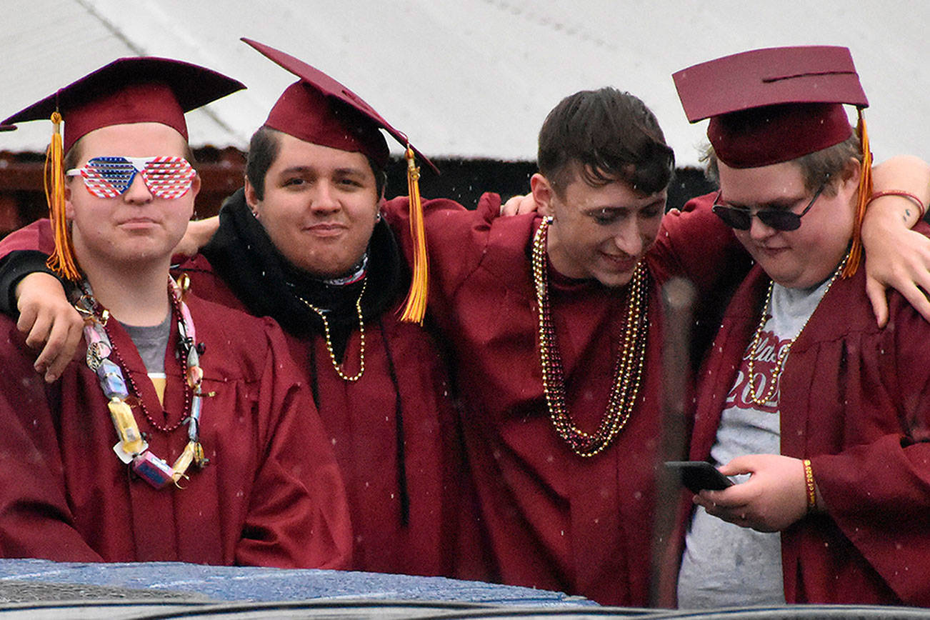 The EHS class of 2020 celebrated their final year of high school at the Enumclaw Expo Center last year in order to comply with COVID-19 restrictions. Photo by Kevin Hanson